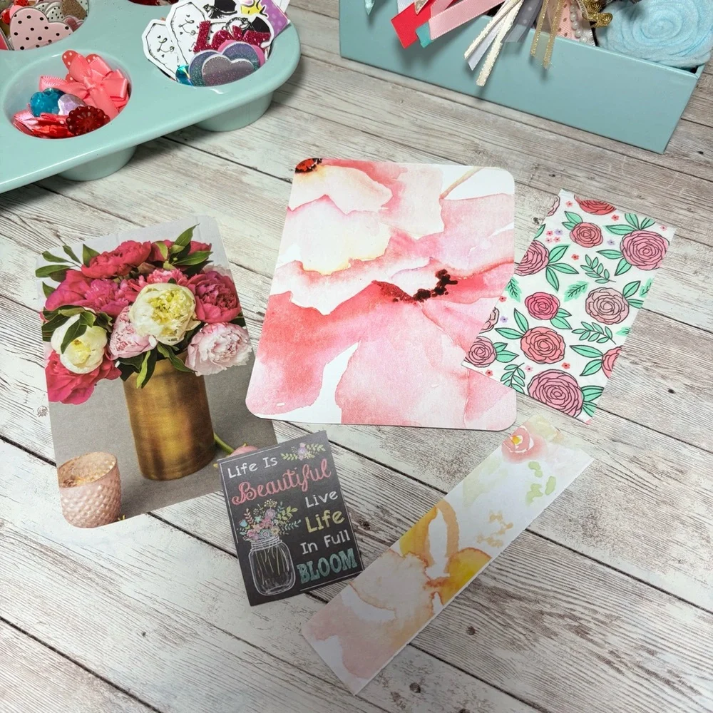 Junk Journal Floral Themed Paper Scrap Pack Kit Collage Scrapbook Planner Spring - Picture 3 of 10